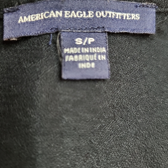 American Eagle Outfitters Size Small Black Embroidered Waist Ruffled Mini Dress - Picture 8 of 12